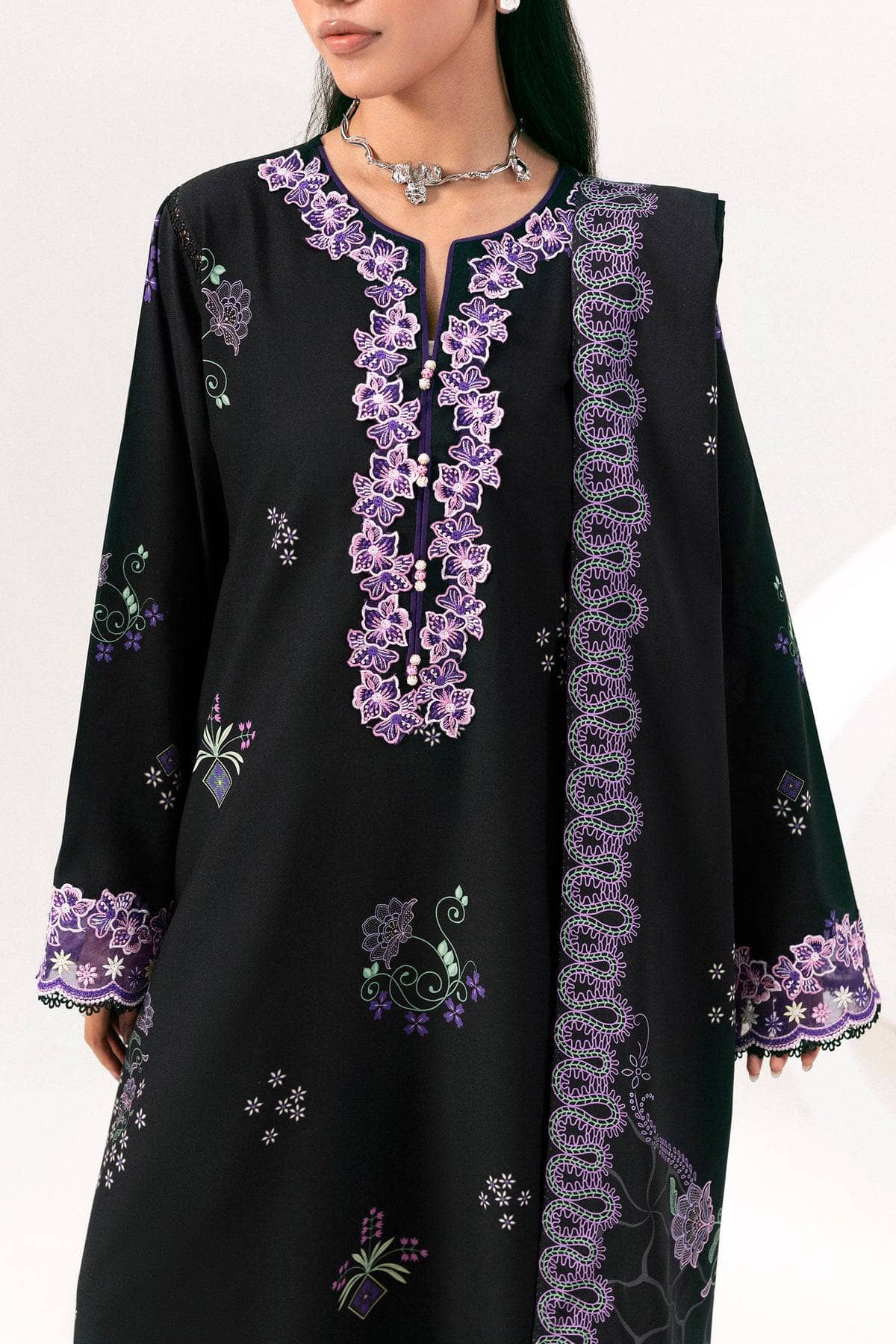 Qalamkar Q Print Winter 26/QPW-09 (B) Sajal