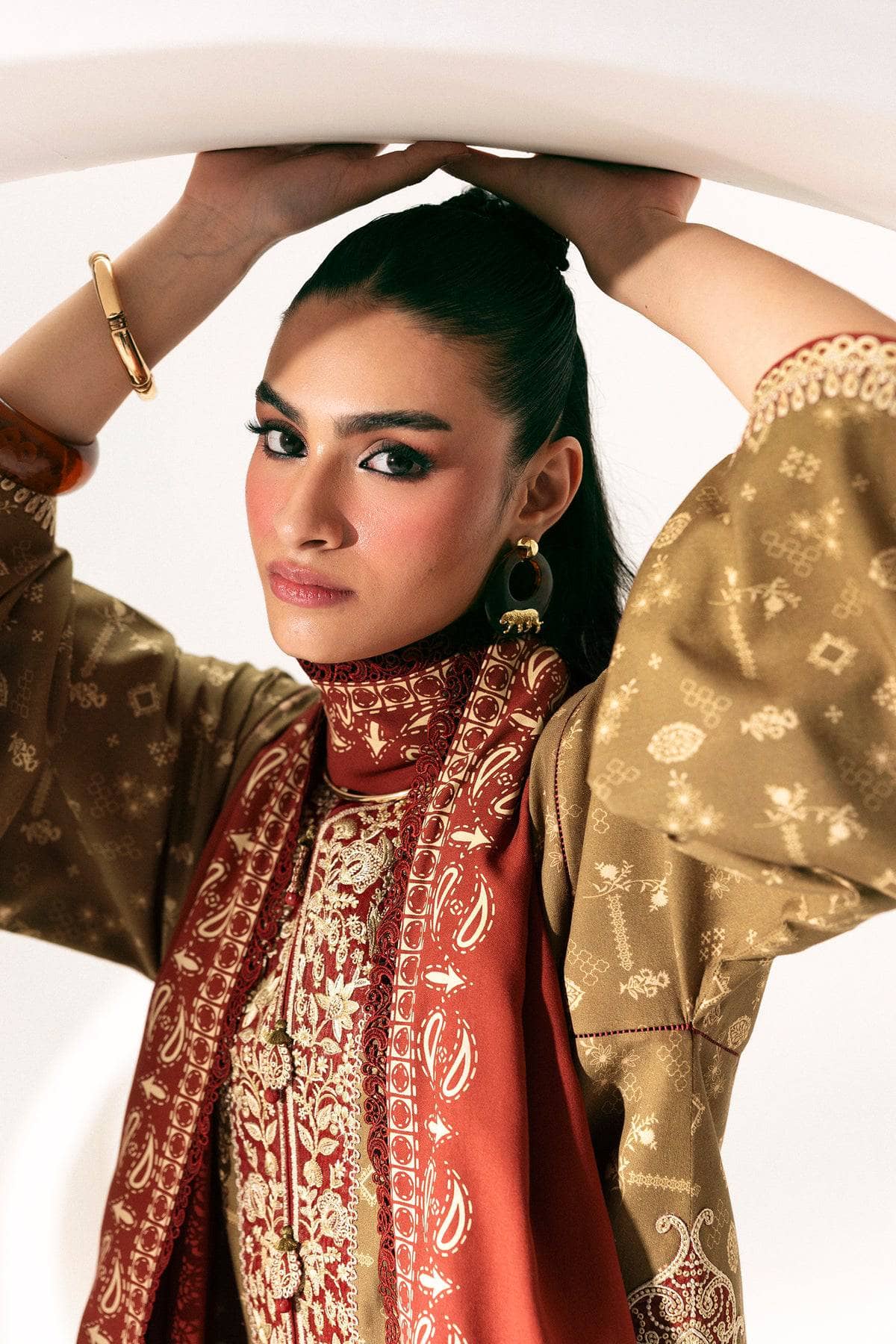 Qalamkar Q Print Winter 26/QPW-10 (B) Hafsa