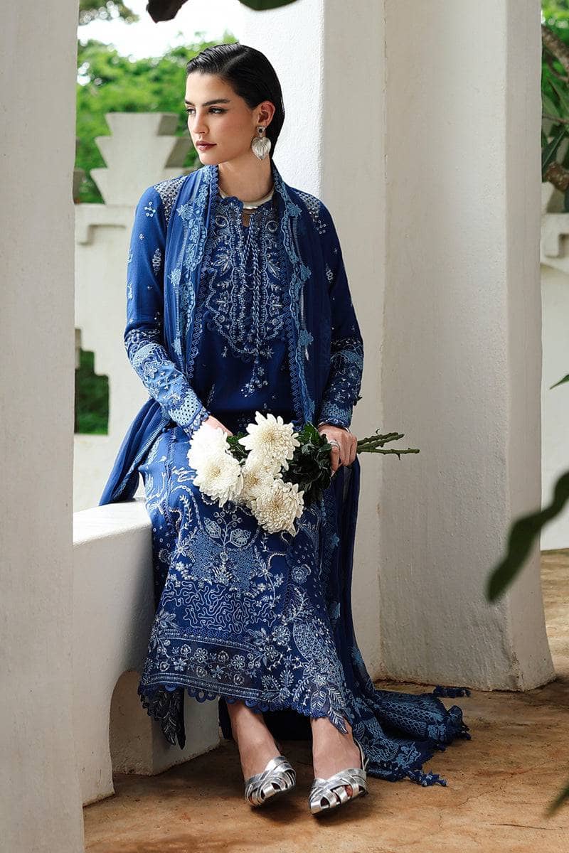 Qalamkar Winter Pakistani Suits Qalamkar Q Line Linen 25/Eclipse/KL 03