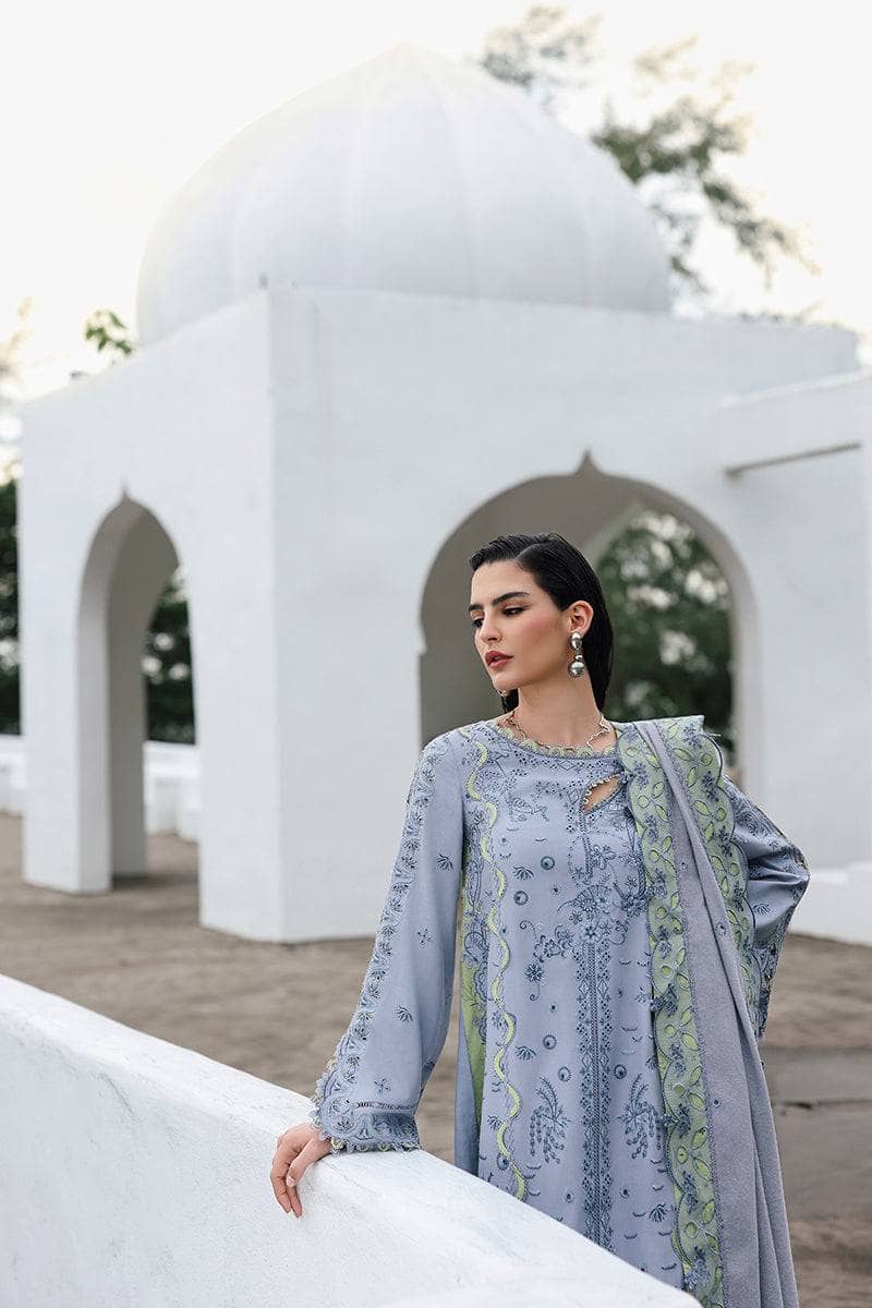 Qalamkar Winter Pakistani Suits Qalamkar Q Line Linen 25/Saahil/KL 13