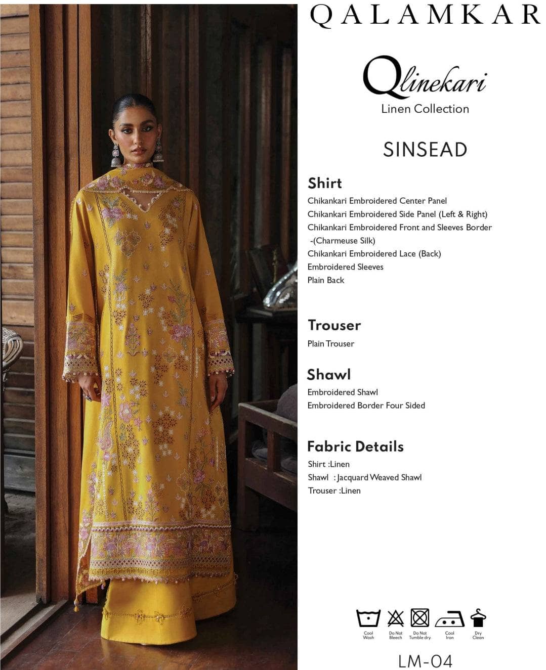 Qalamkar Winter Pakistani Suits Restocked/Qalamkar Q Line Linen 24/Sinsead