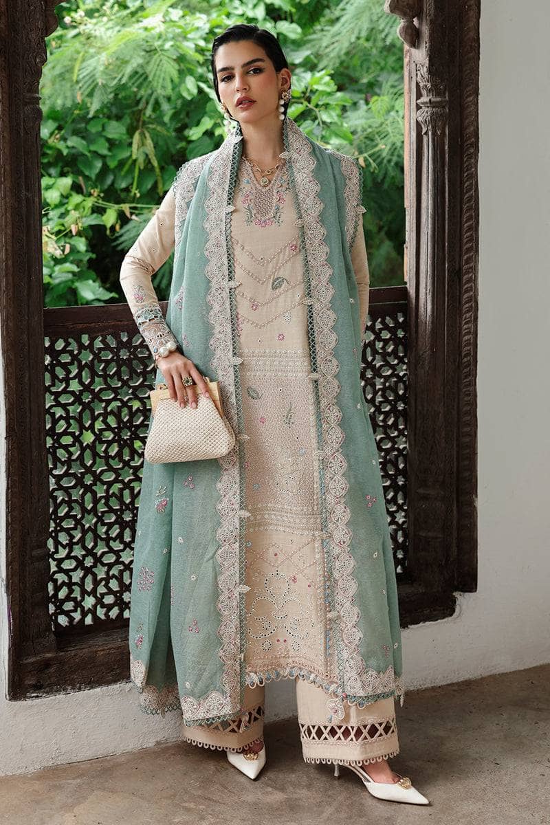 Qalamkar Winter Pakistani Suits Restocked/Qalamkar Q Line Linen 25/Whisper/KL 07