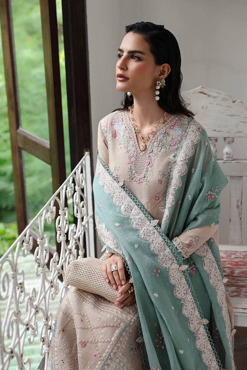 Qalamkar Winter Pakistani Suits Restocked/Qalamkar Q Line Linen 25/Whisper/KL 07
