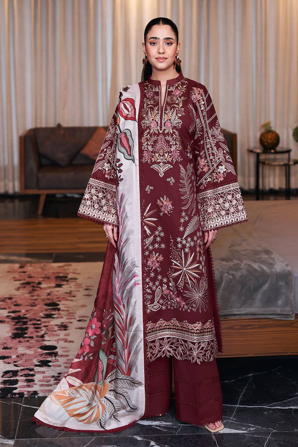 Ramsha Andaz Lawn 26/Z1406/Silk Dupatta