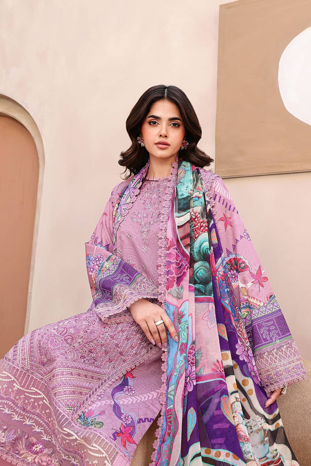 Mashaal Lawn by Ramsha Vol 15/Chiffon Dupatta L-1508
