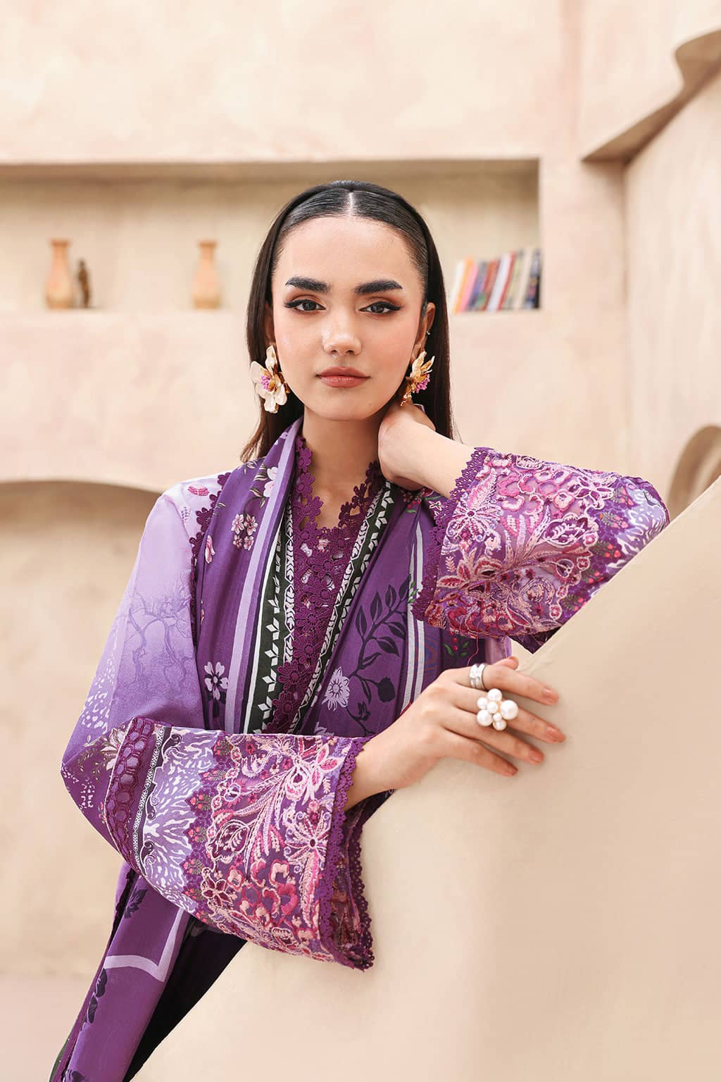 Mashaal Lawn by Ramsha Vol 15/Silk Dupatta L-1502