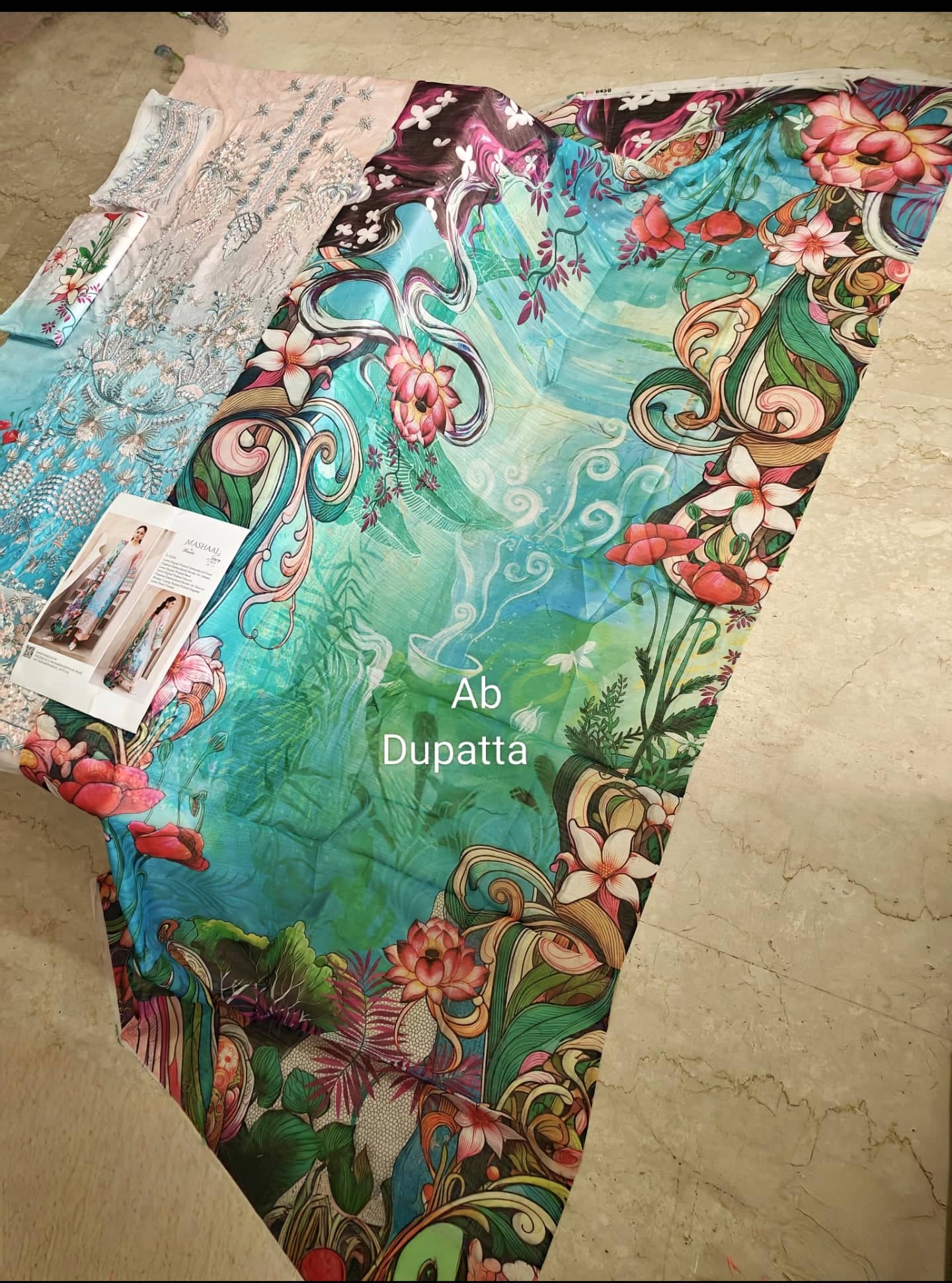 Open Pic/Mashaal Lawn by Ramsha Vol 15/Munark Dupatta L-1510