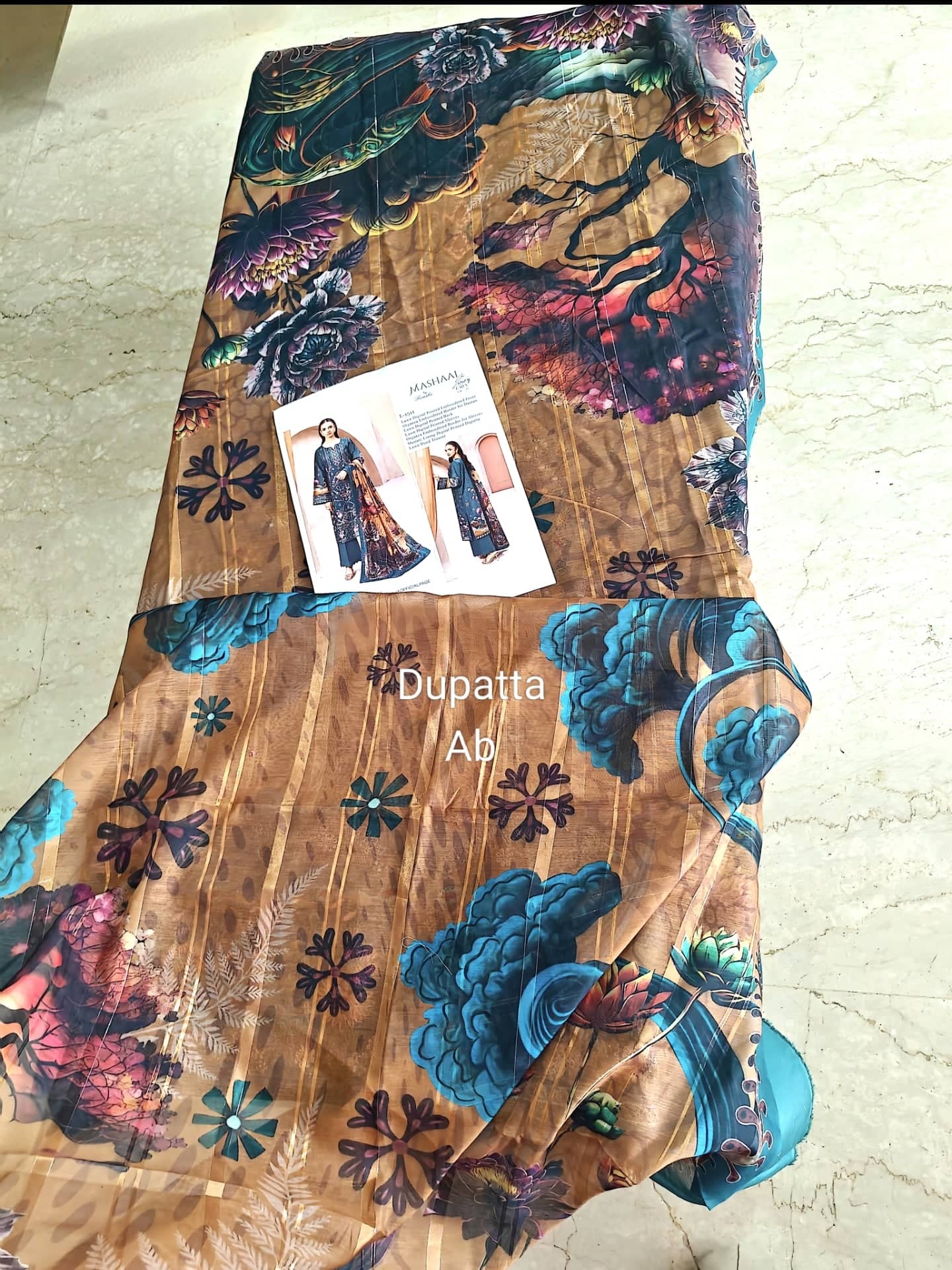 Open Pic/Mashaal Lawn by Ramsha Vol 15/Munark Dupatta L-1511