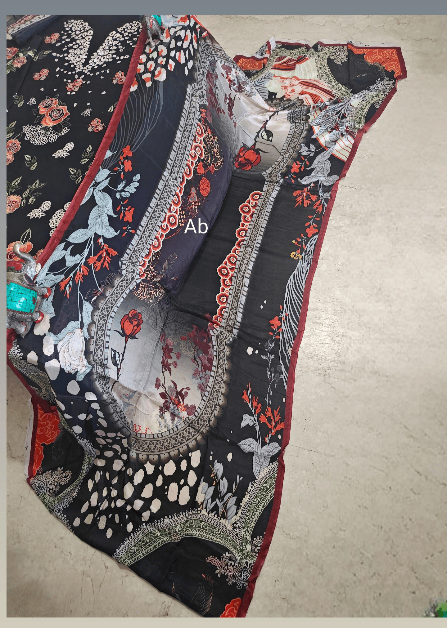 Sale‼️Open Pic/Ramsha Andaz Lawn 26/Z1403/Silk Dupatta
