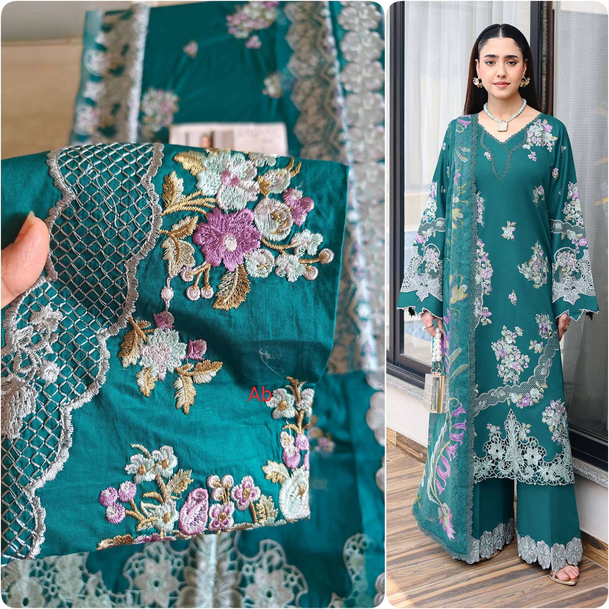 Sale‼️Open Pic/Ramsha Andaz Lawn 26/ Z1410/Chiffon Dupatta