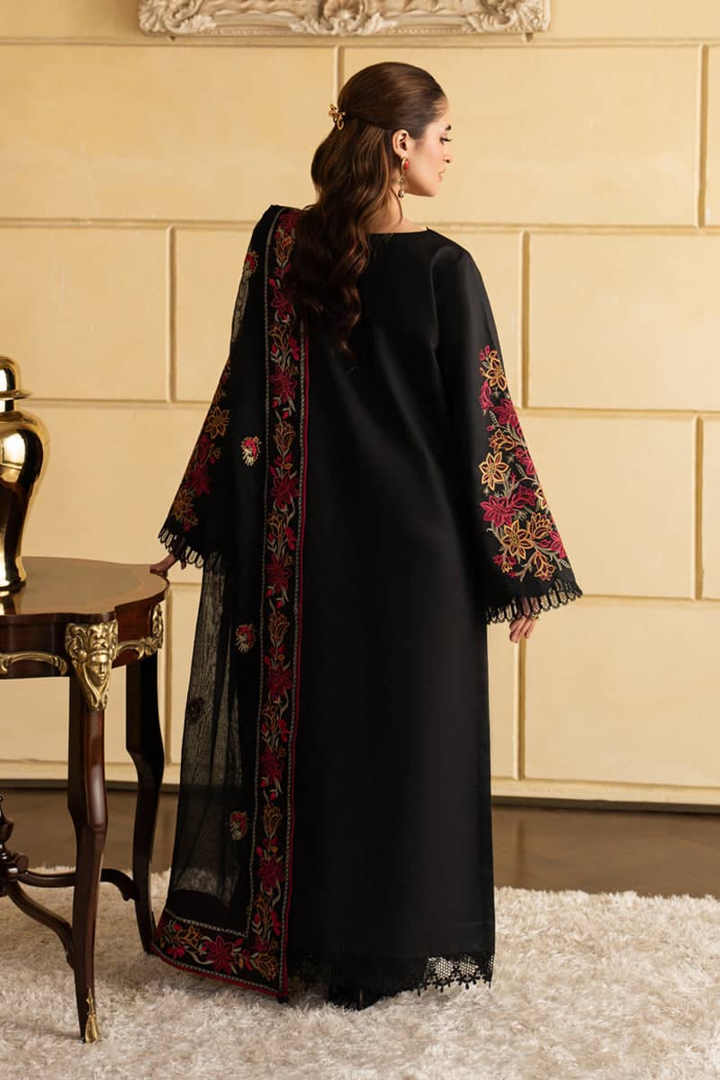 Rang Rasiya Carnation Lawn 26/Ezra/Graphie Black/Embroideried Dupatta