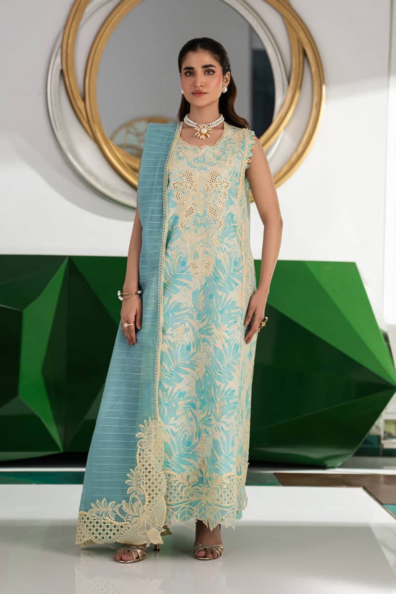 Rang Rasiya Carnation Lawn 26/Isla/Baby Blue/Embroideried Dupatta