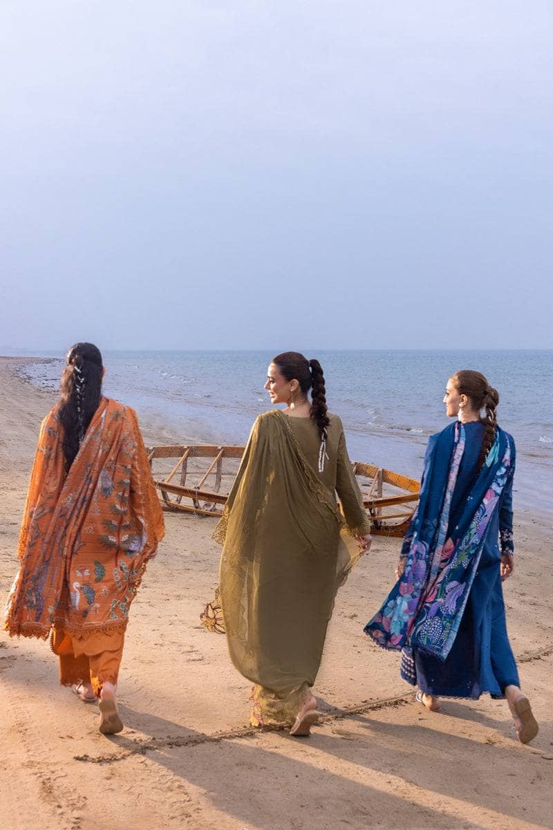 Restocked/Rang Rasiya Carnation Lawn 25/Vol 2/13/Kaia/Beige/Karandi Dupatta