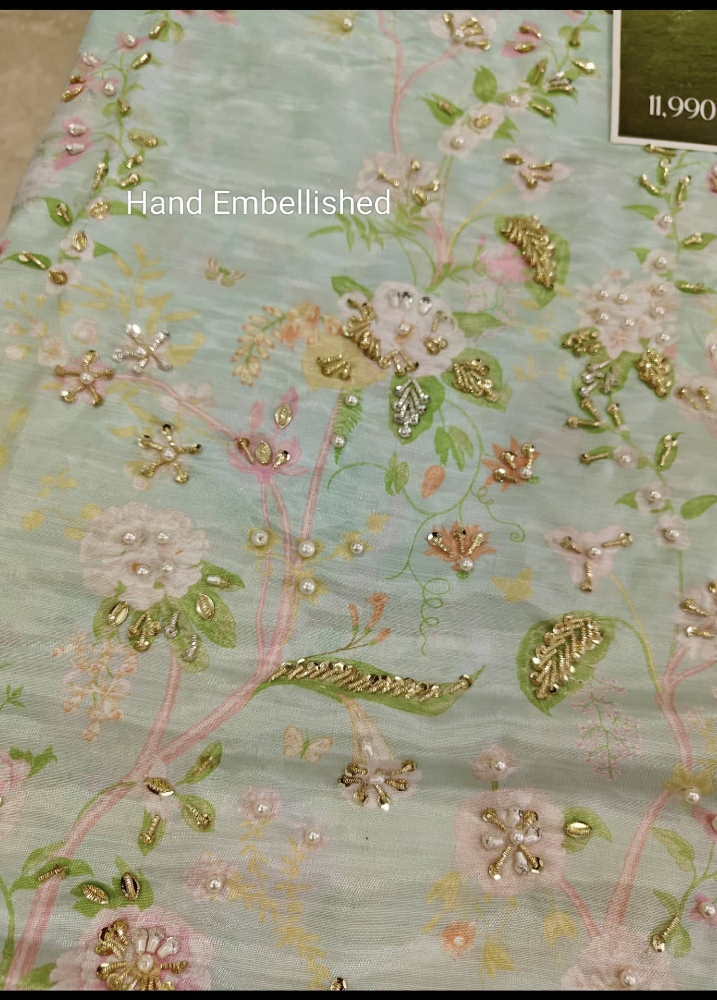 Open Pic/Rang Rasiya Luxe Silk/Hand Work/Feryal/Ocean Mist