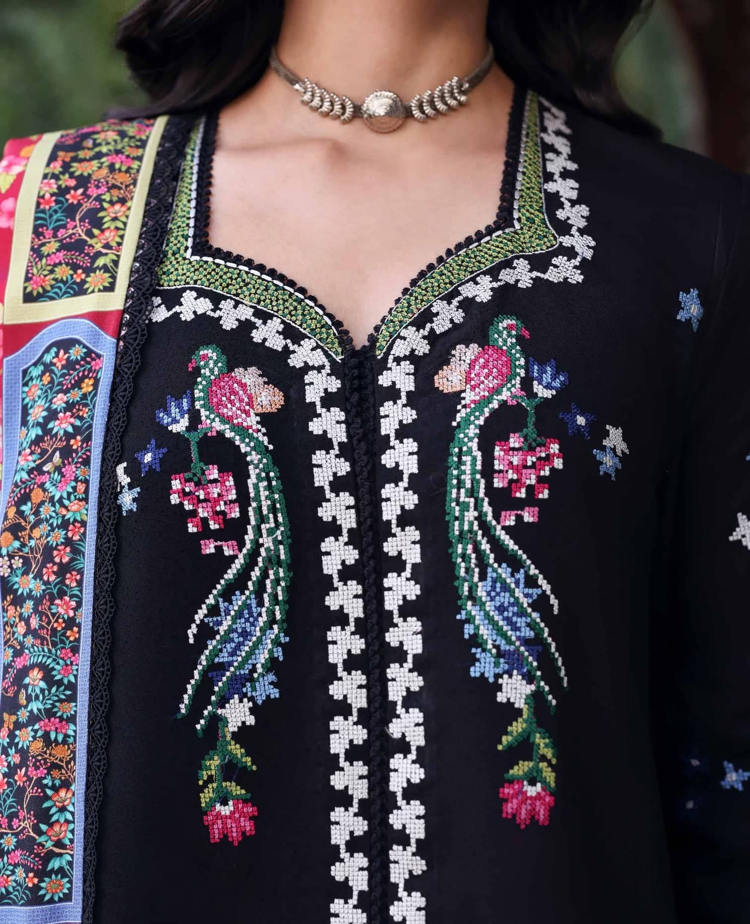 Republic Womens wear Winter Pakistani Suit Republic Womens Wear Amaris/Winter/Aveline/Black/Karandi