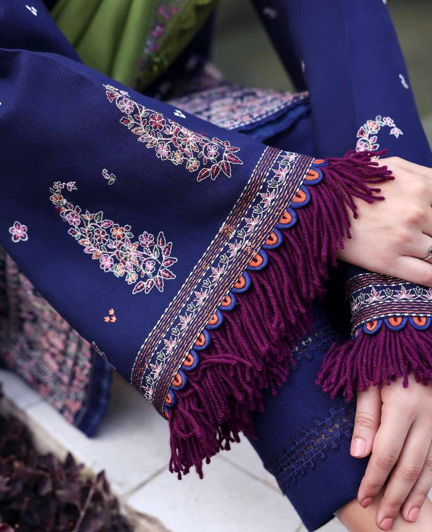 Republic Womens wear Winter Pakistani Suit Republic Womens Wear Amaris/Winter/Azura/Deep Blue/Khaddar