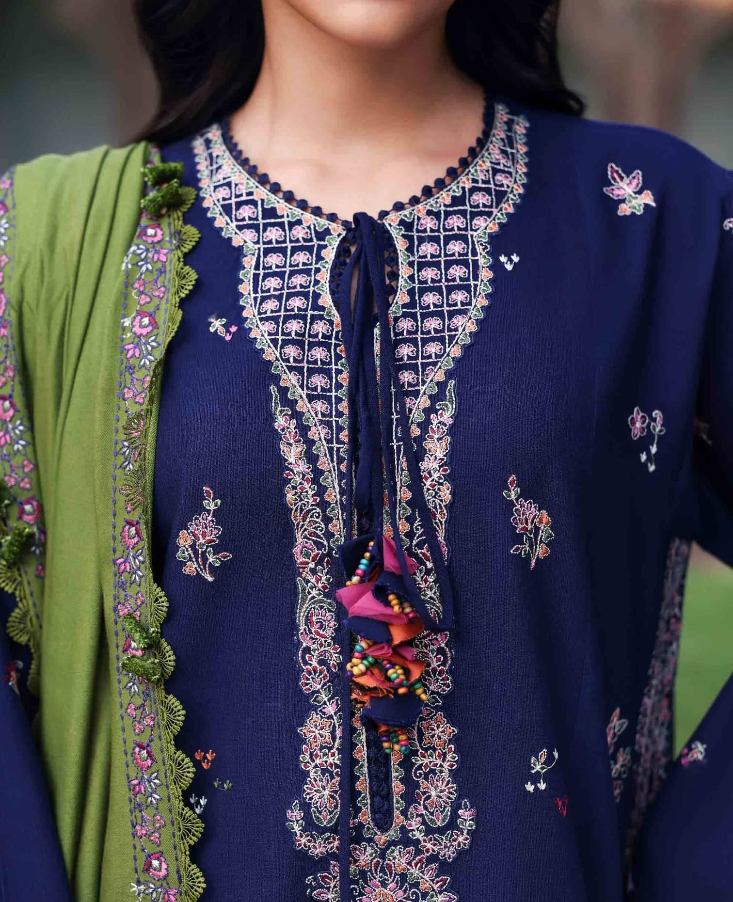 Republic Womens wear Winter Pakistani Suit Republic Womens Wear Amaris/Winter/Azura/Deep Blue/Khaddar