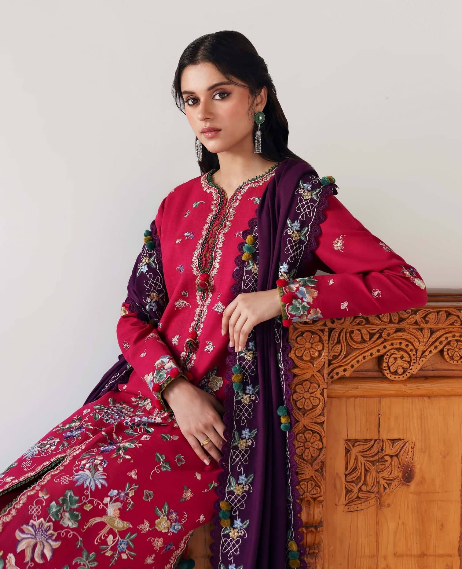 Republic Womens wear Winter Pakistani Suit Republic Womens Wear Amaris/Winter/Elaria/Multi/Khaddar