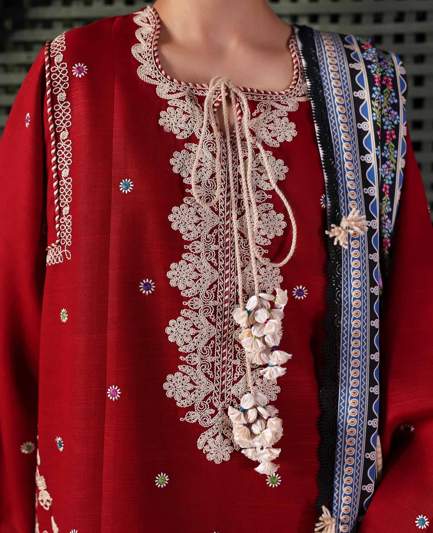 Republic Womens wear Winter Pakistani Suit Republic Womens Wear Amaris/Winter/Orlena/Deep Red/Khaddar