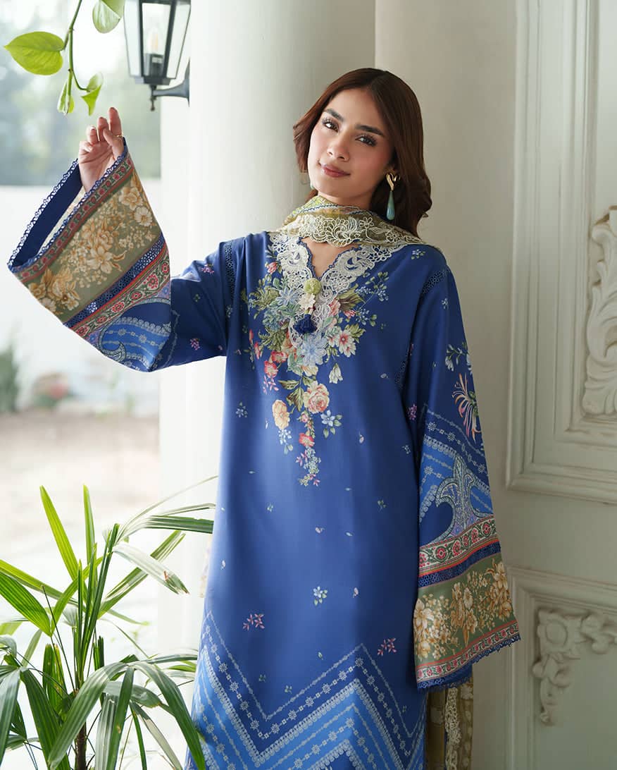 Roheenaz Whispered Florals/Gentle Petals/Blue