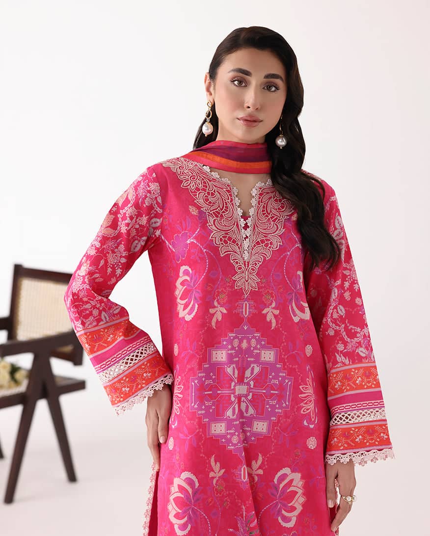 Restocked/Roheenaz Rosette Lawn/Lumina/Silk Dupatta
