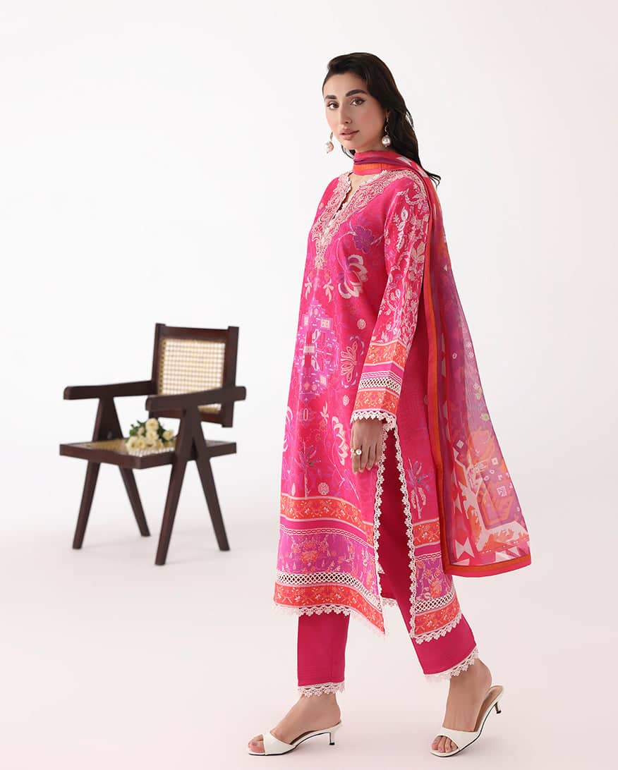 Restocked/Roheenaz Rosette Lawn/Lumina/Silk Dupatta