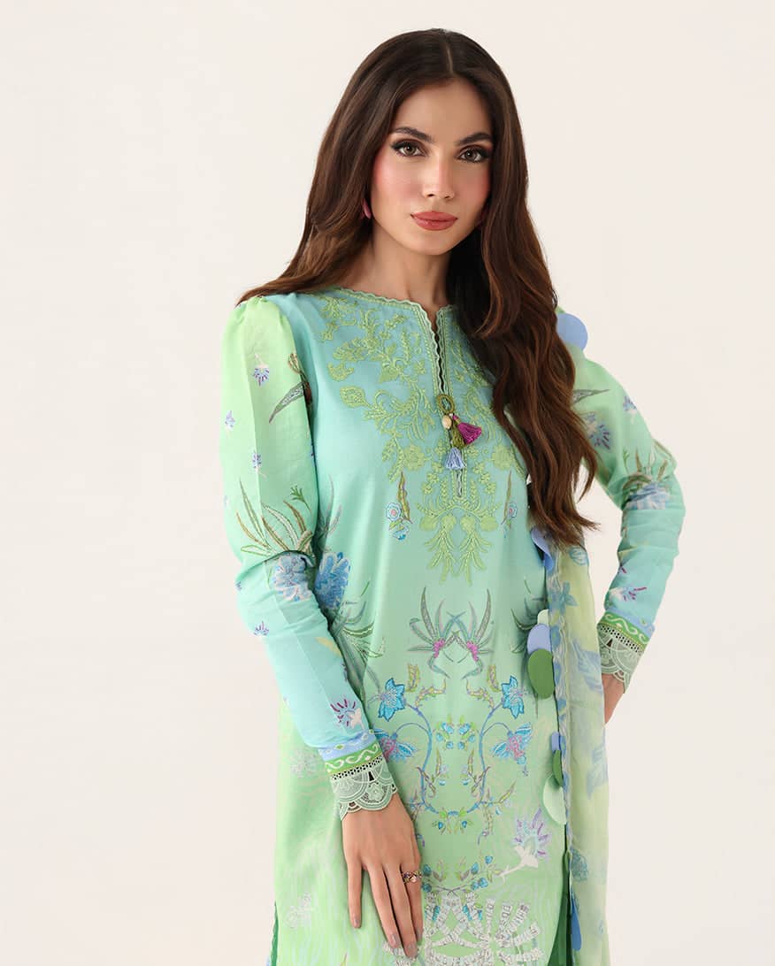 Roheenaz Rosette Lawn/Morning Dew/Chiffon Dupatta