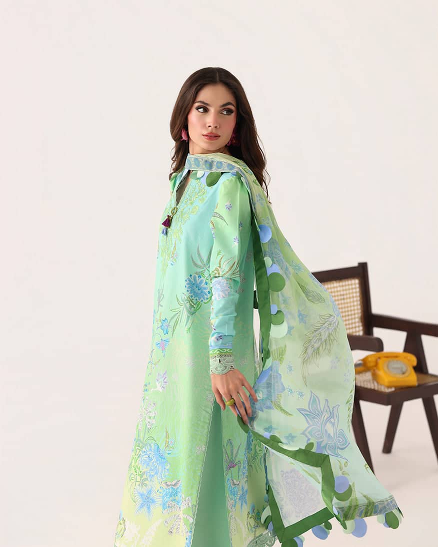 Roheenaz Rosette Lawn/Morning Dew/Chiffon Dupatta