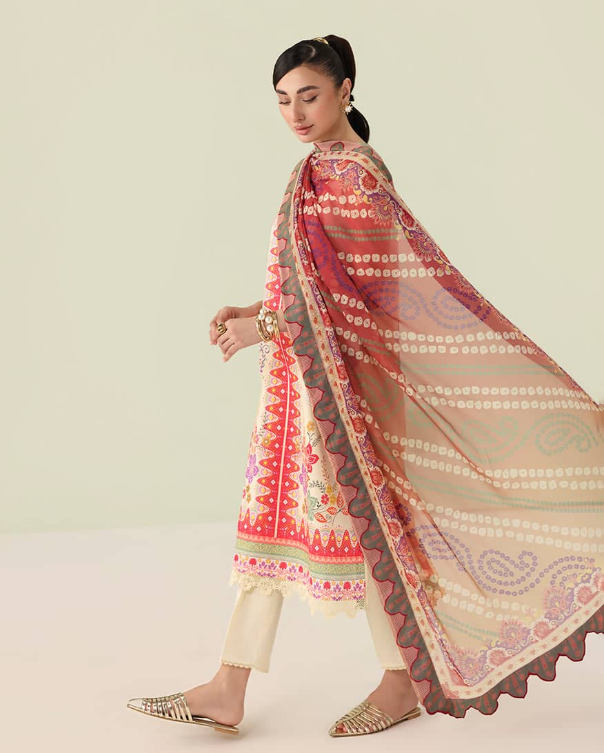 Roheenaz Rosette Lawn/Pastel Symphony/Silk Dupatta
