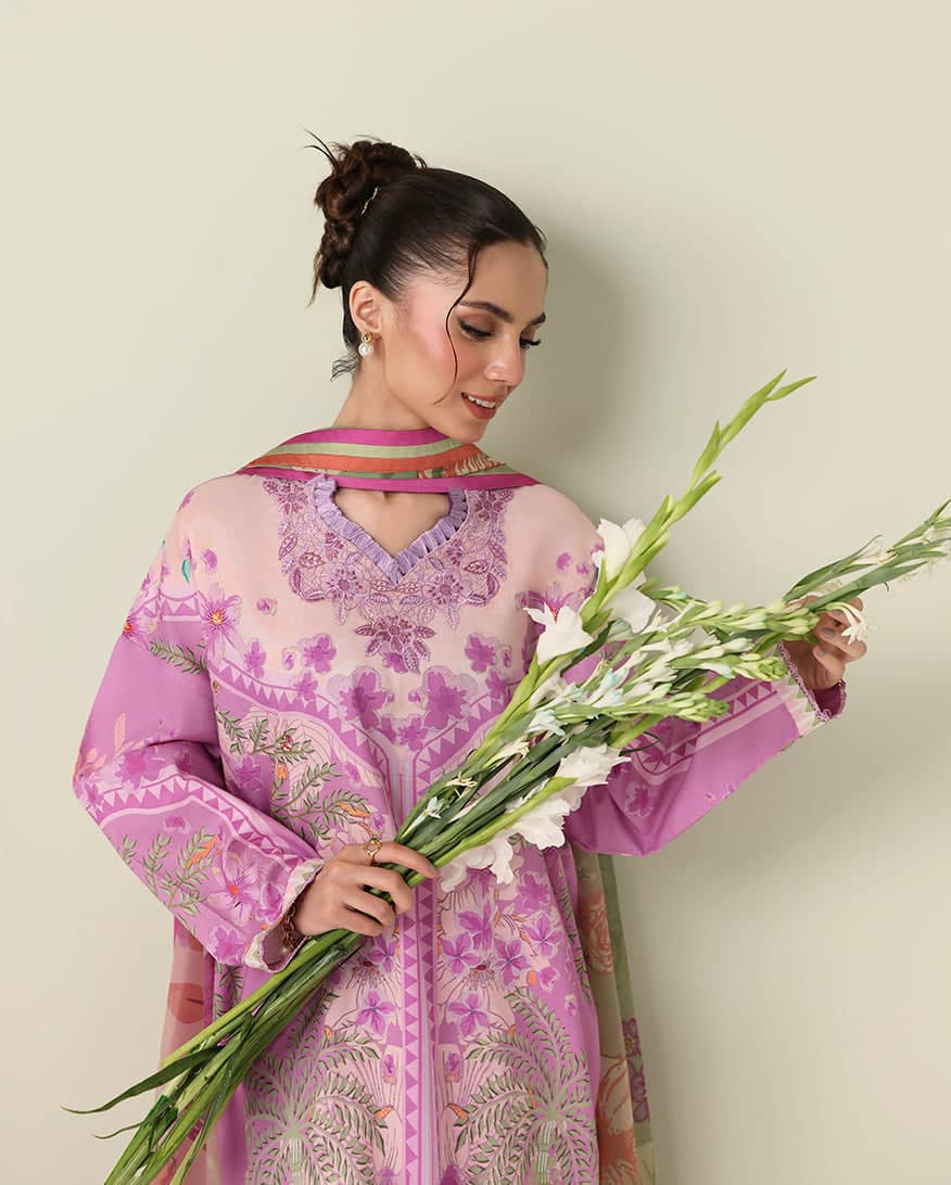 Restocked/Roheenaz Rosette Lawn/Soft Solitice/Silk Dupatta