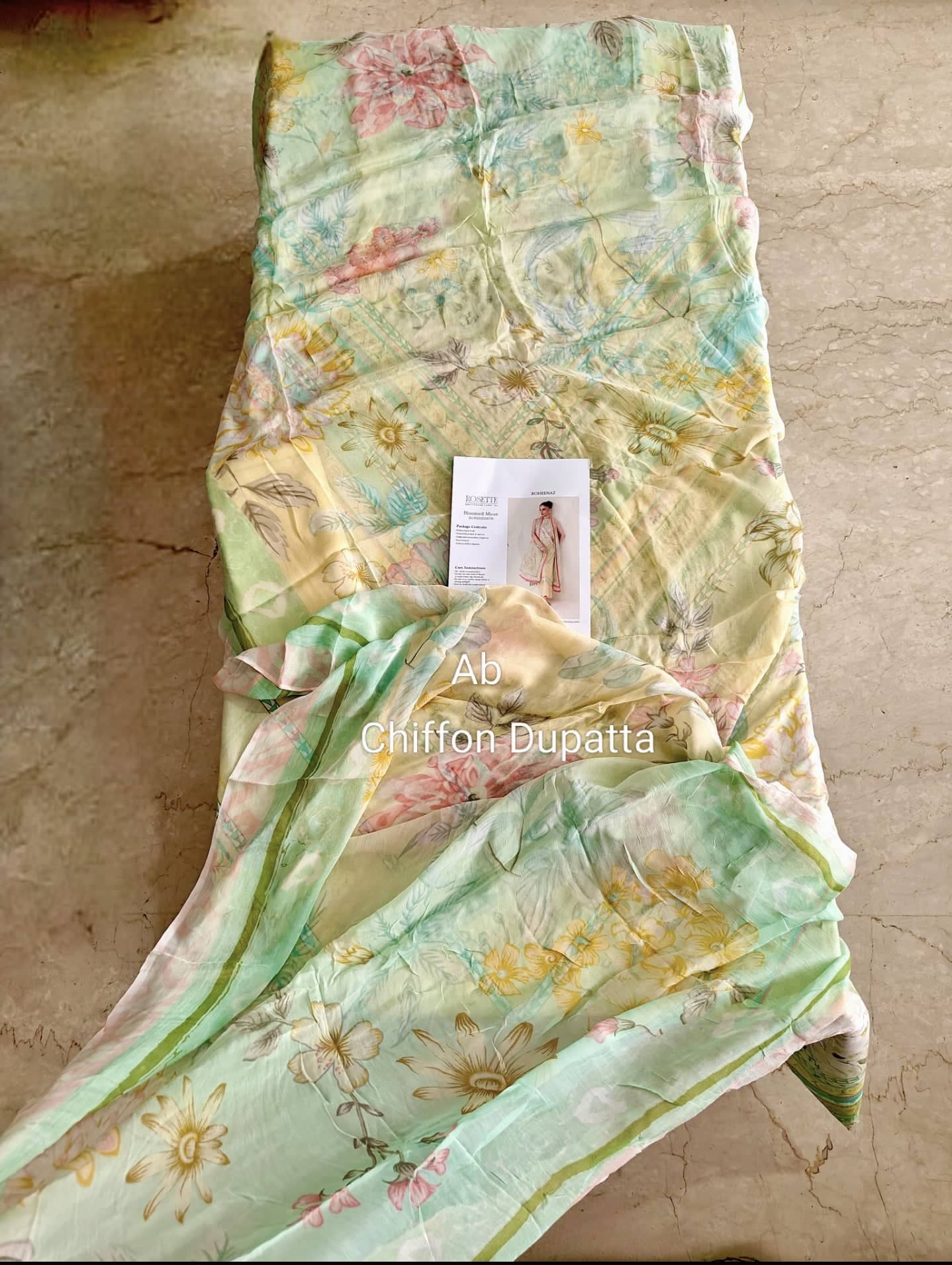 Open Pic/Roheenaz Rosette Lawn/Whispering Wind/Chiffon Dupatta