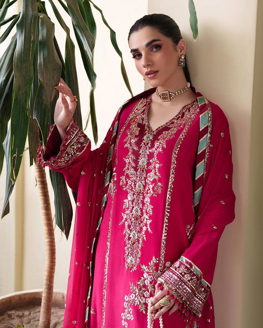Roheenaz Mah E Noor Silk/Mahveen/Fuchsia Pink