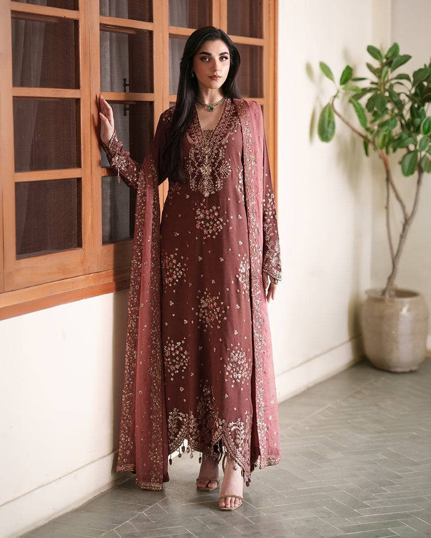 Roheenaz Mah E Noor Silk/Zarnish/Brown