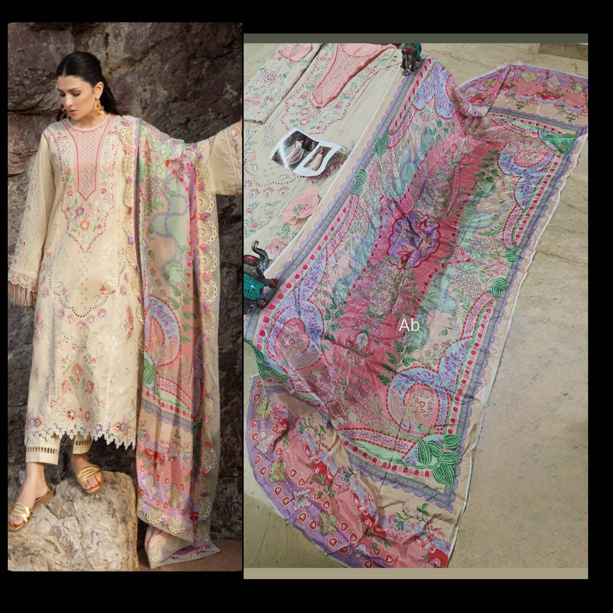 Open Pic/Sadaf Fawad Khan Siraa Lawn 26/Sunehri