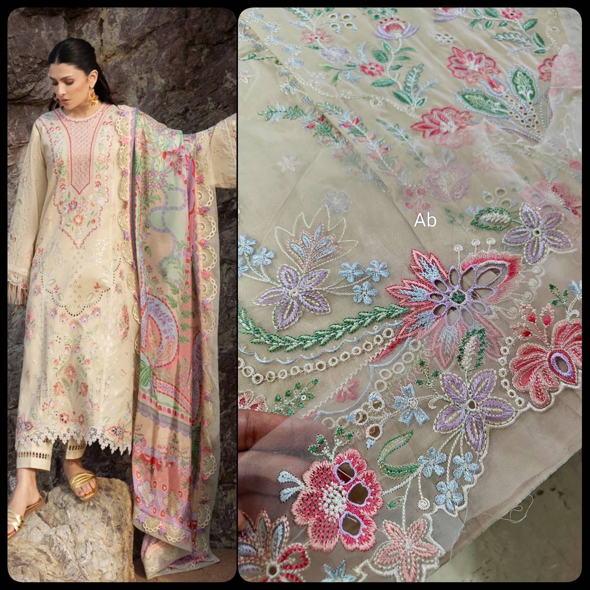 Open Pic/Sadaf Fawad Khan Siraa Lawn 26/Sunehri