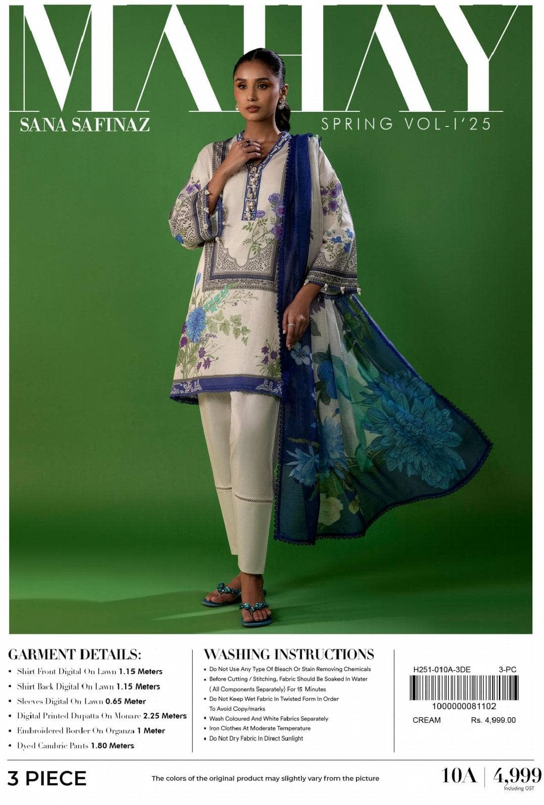 Restocked/Sana Safinaz Mahay 25/Vol 1/10A