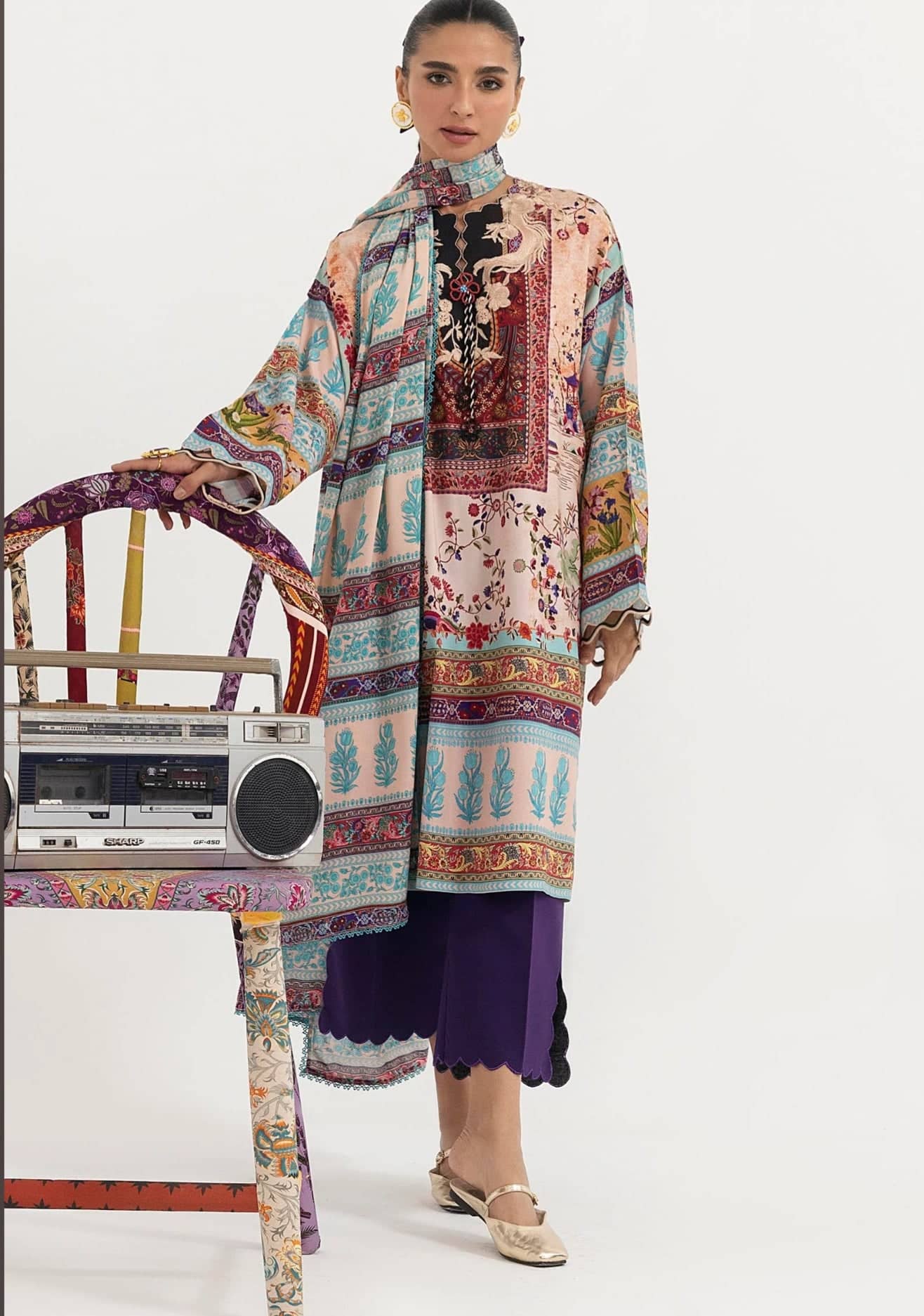 Sana Safinaz Mahay Luxury Lawn Brands Sana Safinaz Mahay Winter 25/Linen Suit/1A