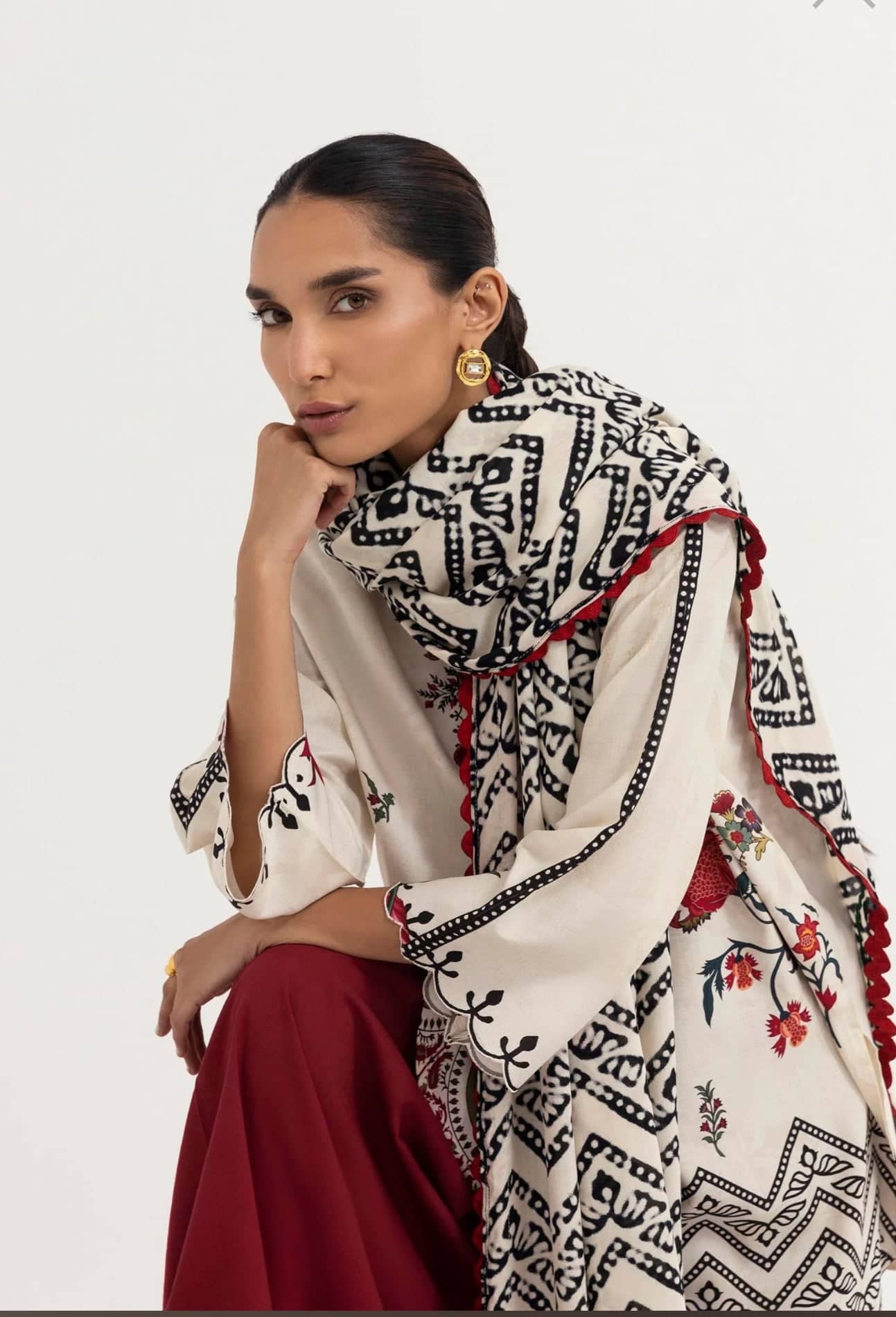 Sana Safinaz Mahay Luxury Winter Brands Restocked/Sana Safinaz Mahay Winter 25/Linen Suit/4A