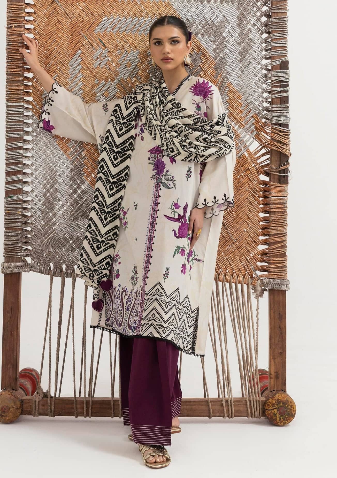 Sana Safinaz Mahay Luxury Winter Brands Sana Safinaz Mahay Winter 25/Linen Suit/4B