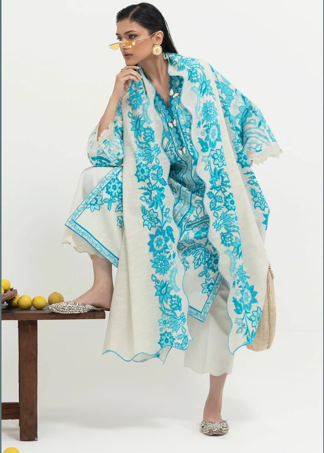 Sana Safinaz Mahay Luxury Winter Brands Sana Safinaz Mahay Winter 25/Slub Linen/2B/Shirt Dupatta Set