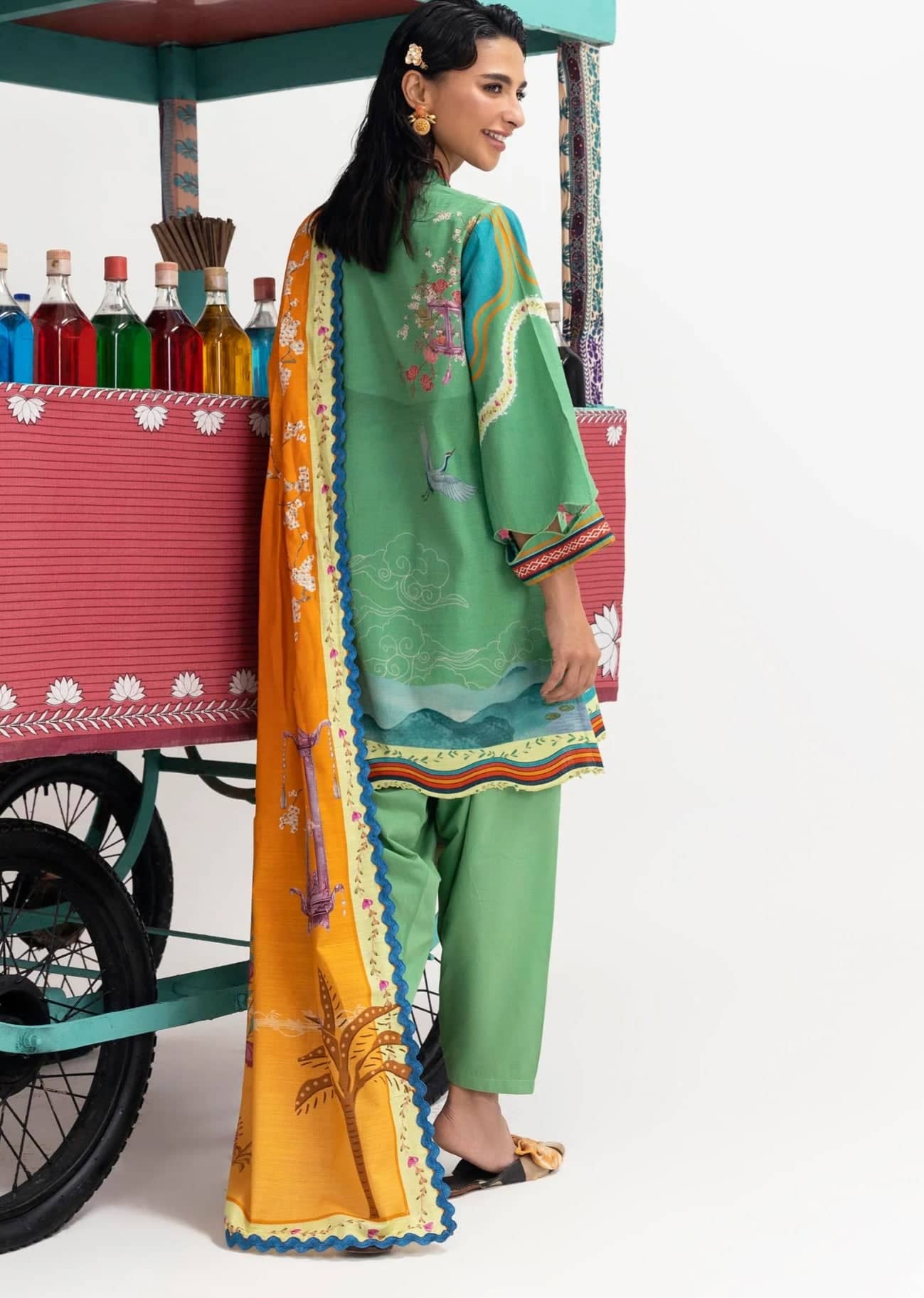 Sana Safinaz Mahay Luxury Winter Brands Sana Safinaz Mahay Winter 25/Slub Linen Suit/10B/Shirt Dupatta Set