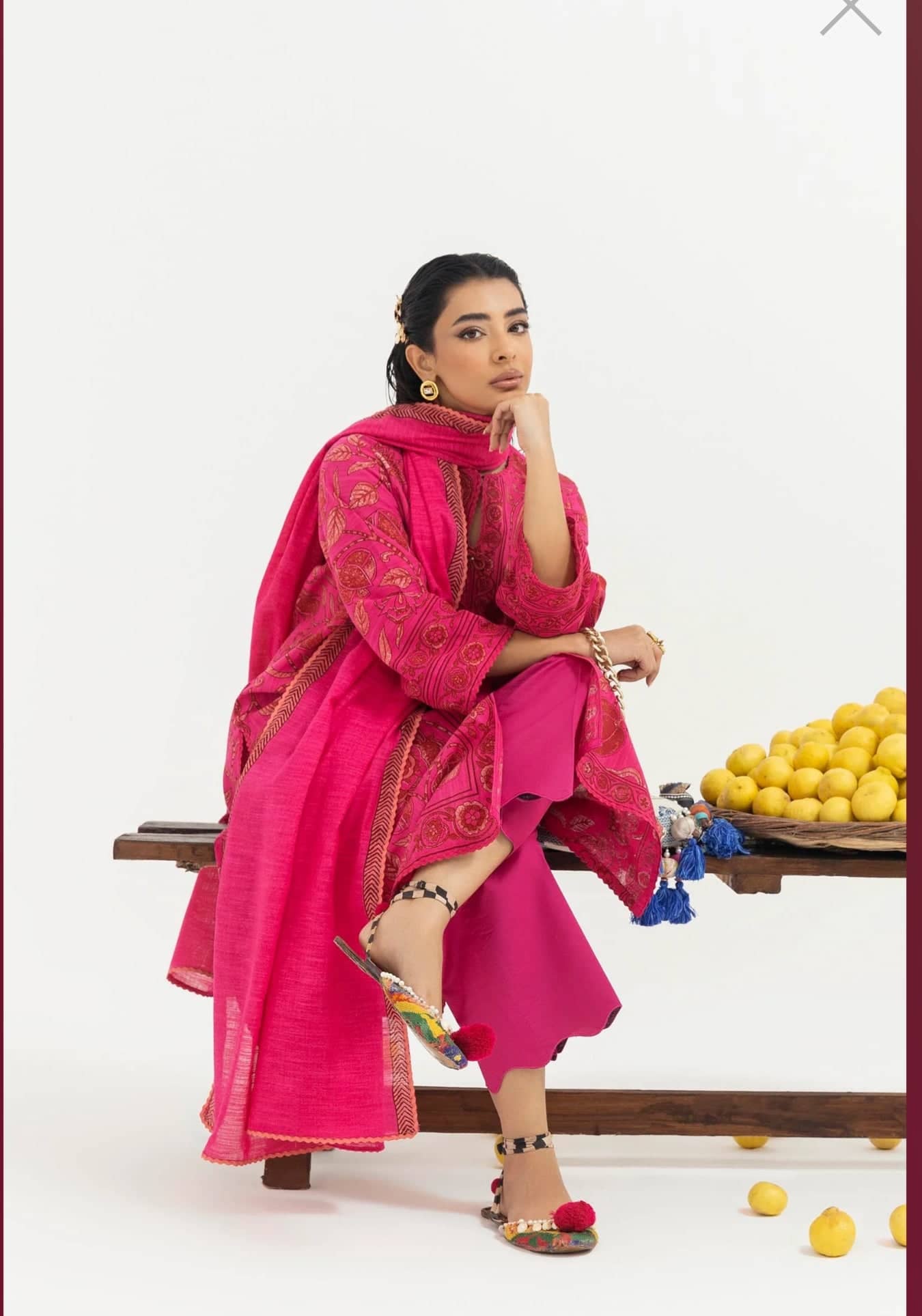 Sana Safinaz Mahay Luxury Winter Brands Sana Safinaz Mahay Winter 25/Slub Linen Suit/8A/Shirt Dupatta Set