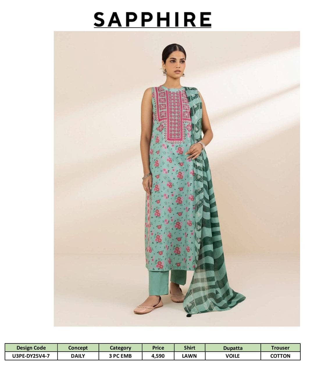 Restocked/Sapphire Daily Embroidered Lawn Collection