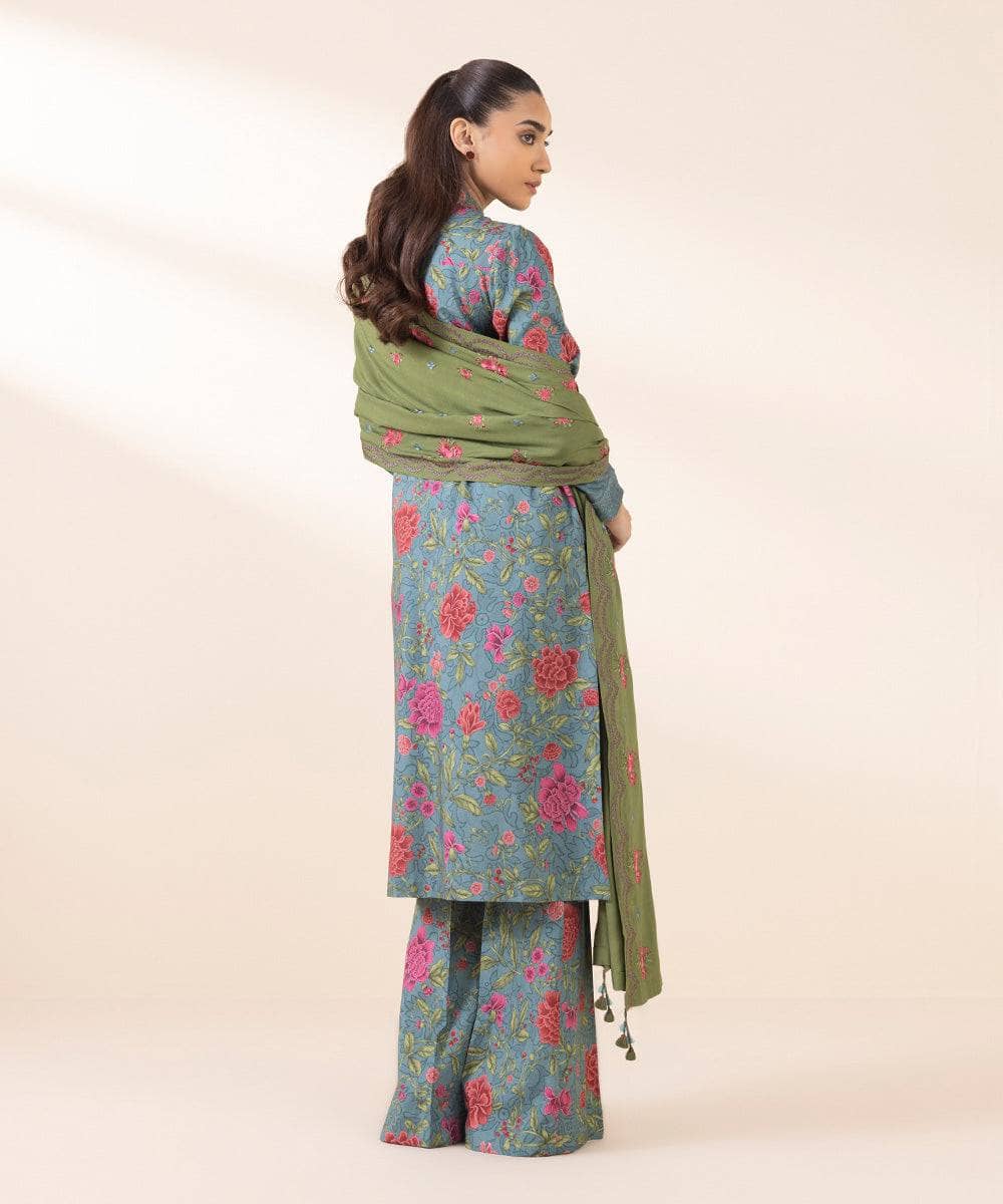Restocked/Sapphire Intermix 25/Embroidered Linen Suit