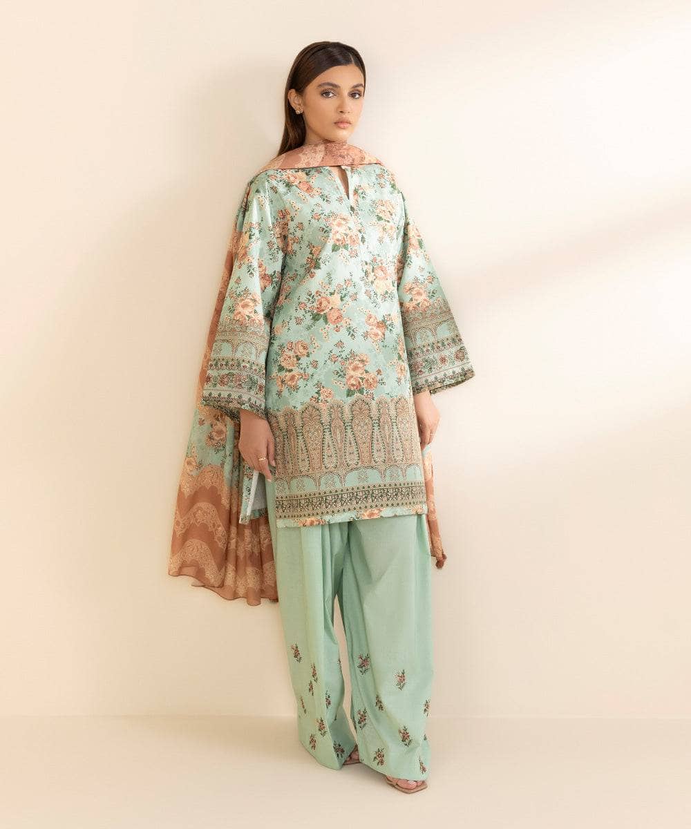 Sapphire Intermix 25/Embroidered Cotton Suit/Aqua