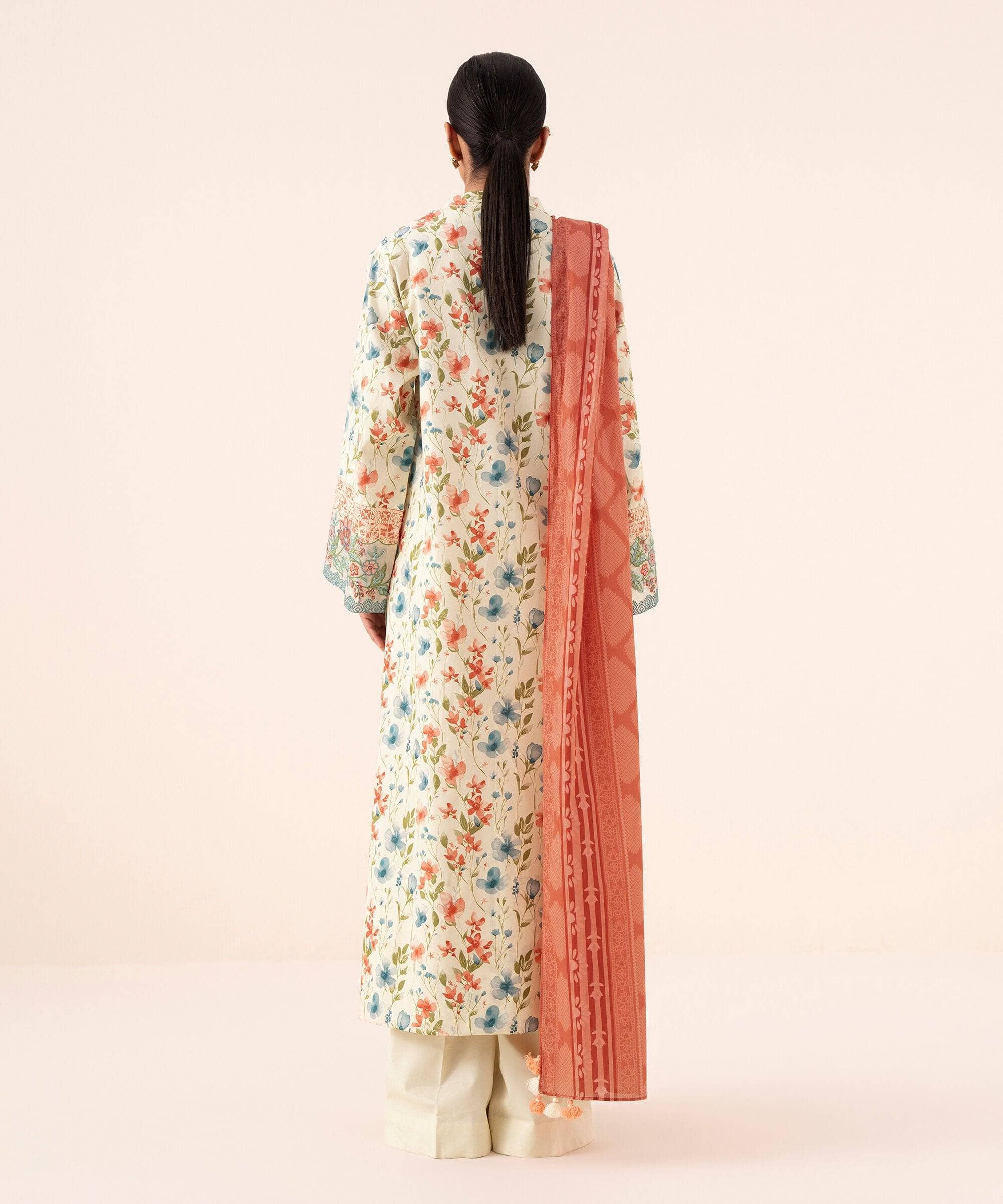 Sapphire Winter essentials/Embroideried Cotton Suit/0U3PE-DY25V-72/Orange Beige