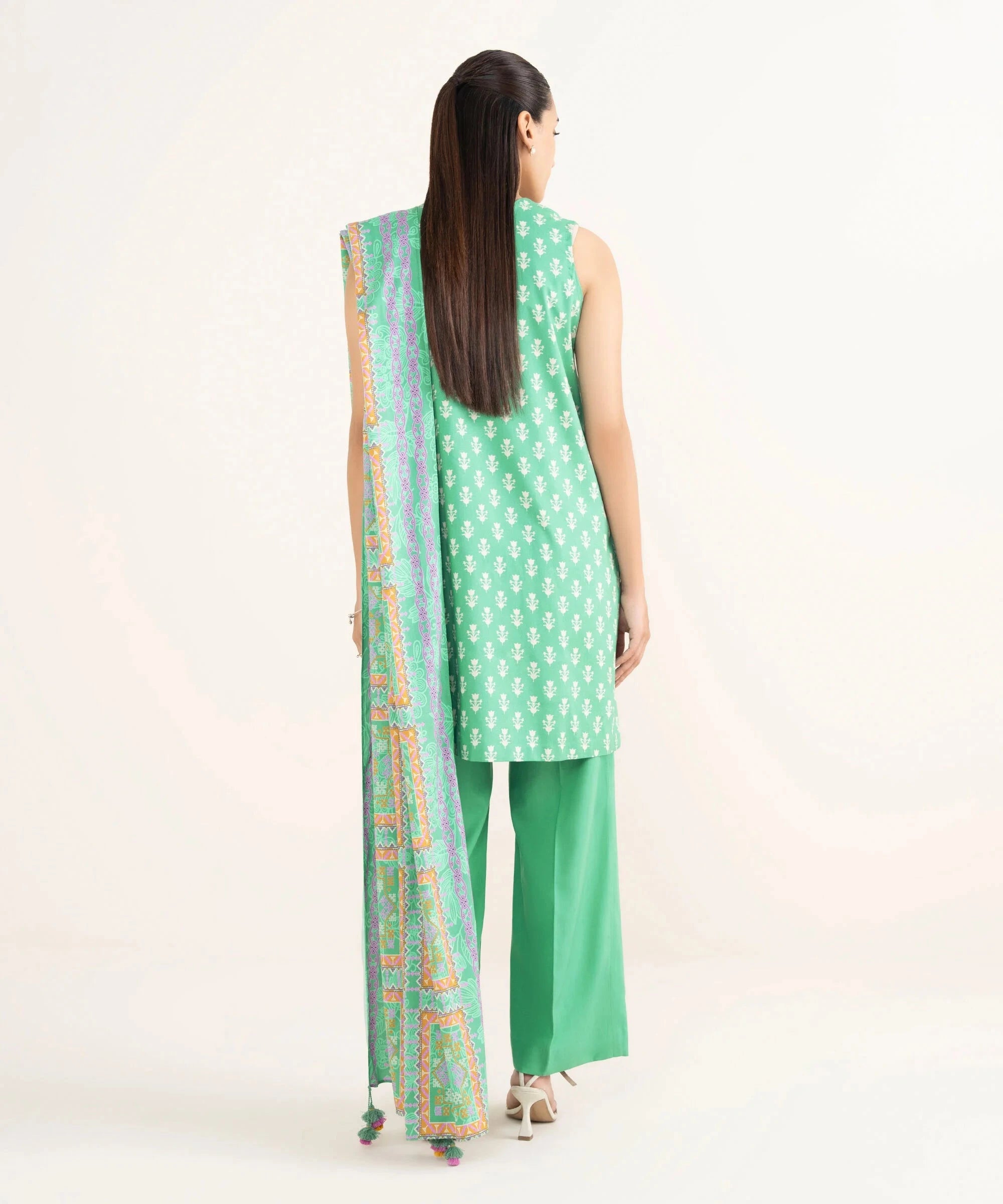 Sapphire Winter essentials/Embroideried Linen Suit/0U3PE-DY25-V78/Sea Green