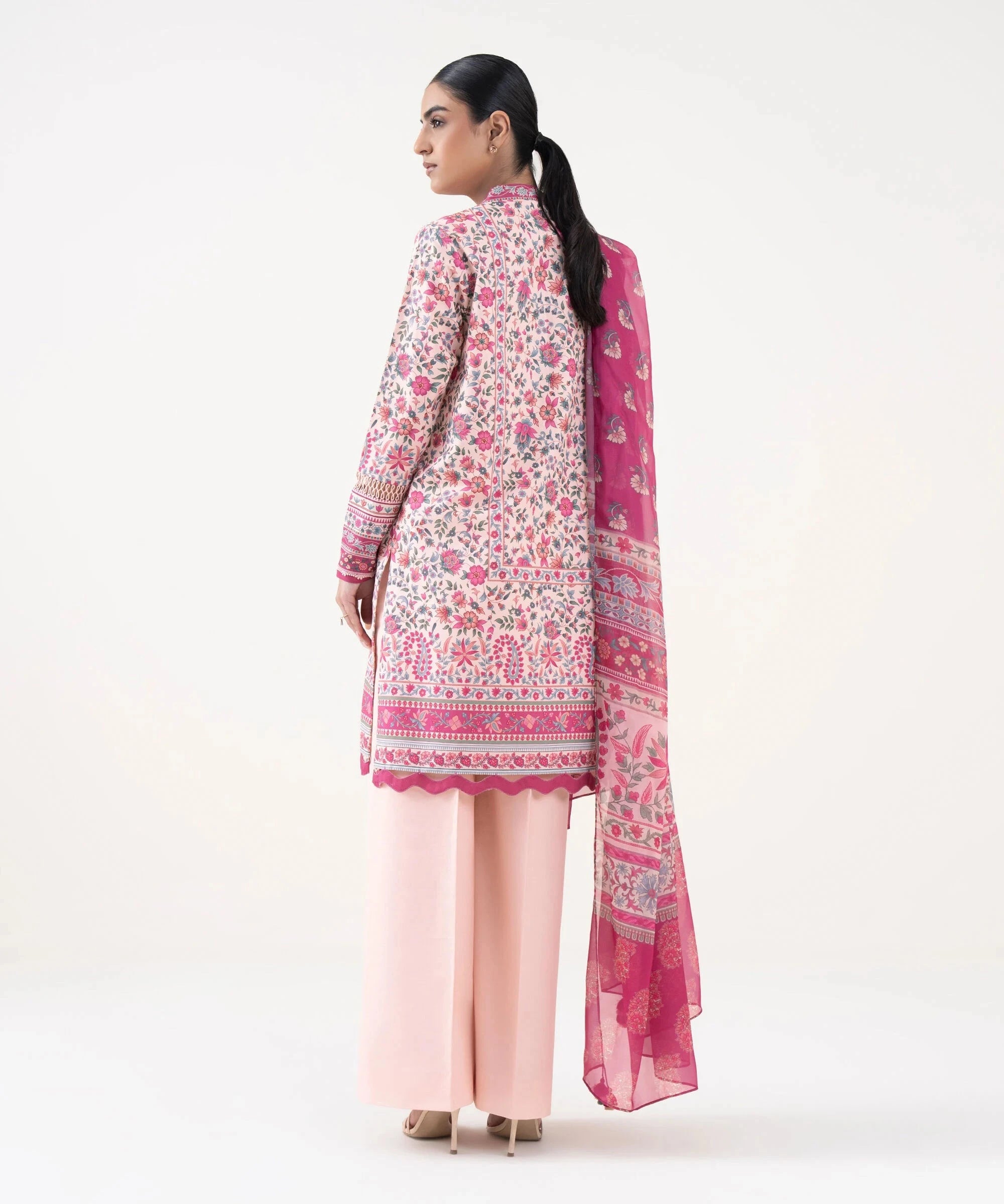 Sapphire Winter Essentials/Printed Cotton Suit/0U3P-DY25V7-15/Pink