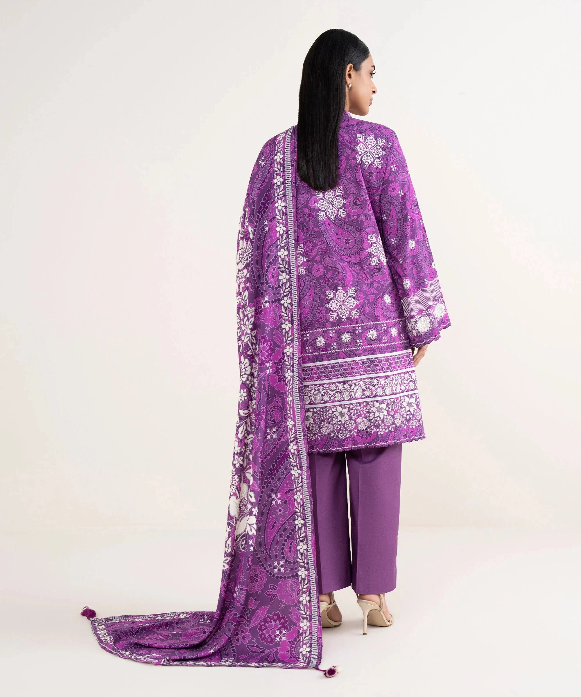 Sapphire Winter essentials/Printed Linen Suit/00U3P-DY25-V77/Purple
