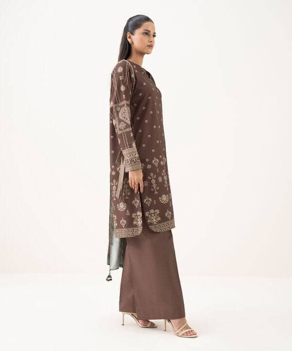 Sapphire Winter Essentials/Printed Linen Suit/U3P-DY25V7-12/Dark Tea Pink